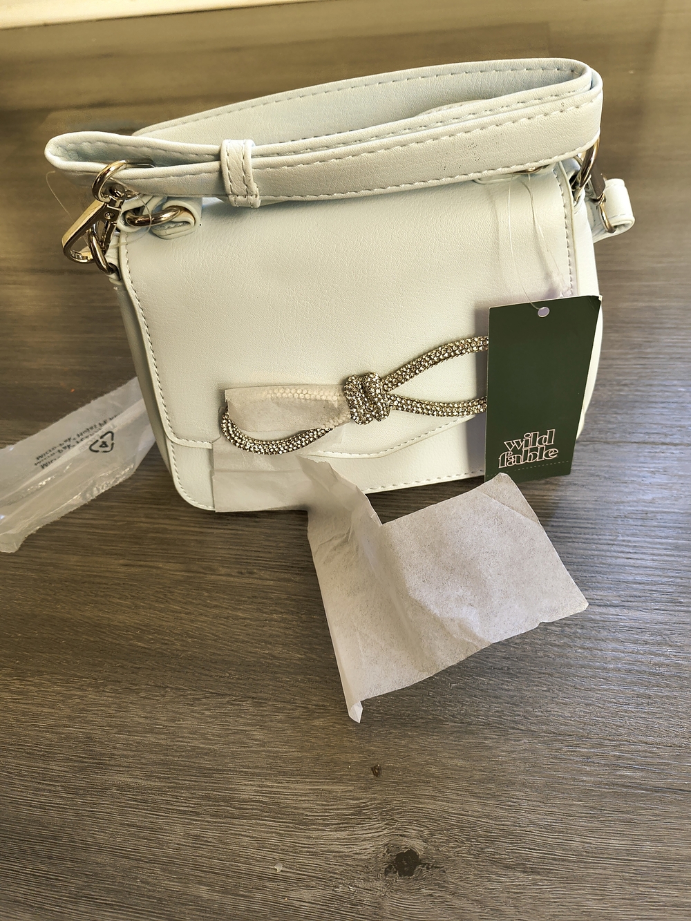 Wild Fable White Knot-Accent Crossbody Bag